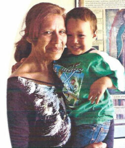 grandmom holding grandson